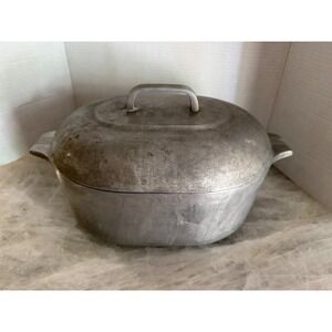 Wagner Ware Magnalite Roaster Dutch Oven 4265-P Silver  Vintage Lid 8qt